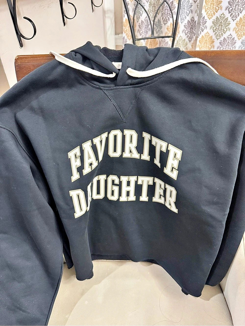 Favorite Daughter The Collegiate Graphic Hoodie Black & White Medium